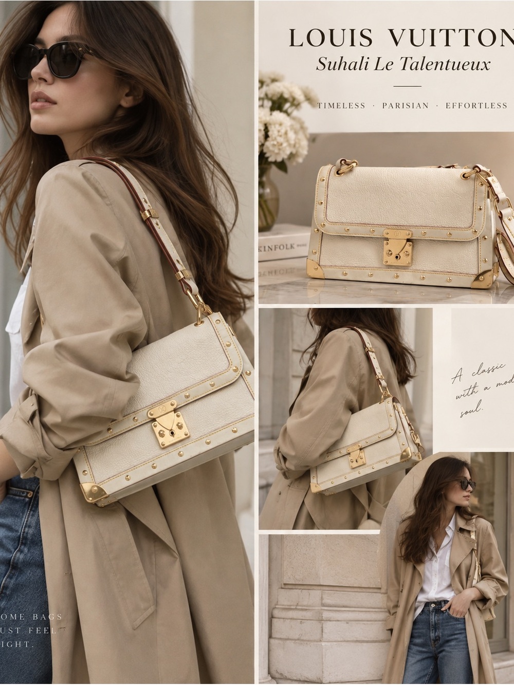 Louis Vuitton Suhali Le Talentueux White Leather Studded Bag